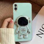 For Samsung Galaxy A02 EU Electroplating Astronaut Holder Phone Case(Green)