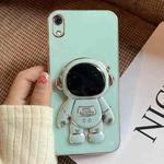 For Samsung Galaxy A03 Core Electroplating Astronaut Holder Phone Case(Green)