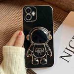 For Samsung Galaxy A04 Electroplating Astronaut Holder Phone Case(Black)
