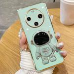 For Huawei Mate 60 Electroplating Astronaut Holder Phone Case(Green)
