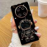 For Huawei Mate 40 Pro Electroplating Astronaut Holder Phone Case(Black)