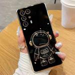 For Huawei P40 Pro+ Electroplating Astronaut Holder Phone Case(Black)