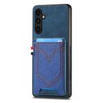 For Samsung Galaxy A54 5G Denim Texture Leather Skin Phone Case with Card Slot(Blue)