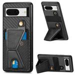 For Google Pixel 8 Carbon Fiber Wallet Flip Card K-shaped Holder Phone Case(Black)