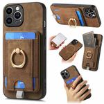 For iPhone 12 Pro Max Retro Splitable Magnetic Card Bag Leather Phone Case(Brown)