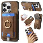 For iPhone 16 Pro Retro Splitable Magnetic Card Bag Leather Phone Case(Brown)