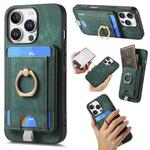 For iPhone 16 Pro Retro Splitable Magnetic Card Bag Leather Phone Case(Green)