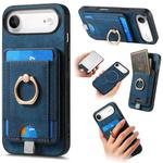 For iPhone Air Retro Splitable Magnetic Card Bag Leather Phone Case(Blue)