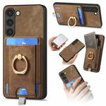 For Samsung Galaxy S21 FE 5G Retro Splitable Magnetic Card Bag Leather Phone Case(Brown)