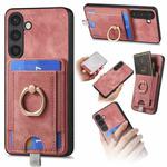 For Samsung Galaxy S23 FE 5G Retro Splitable Magnetic Card Bag Leather Phone Case(Pink)