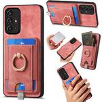 For Samsung Galaxy A51 5G Retro Splitable Magnetic Card Bag Leather Phone Case(Pink)