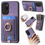 For Samsung Galaxy Note20 Ultra Retro Splitable Magnetic Card Bag Leather Phone Case(Purple)