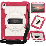 For iPad 10th Gen 10.9 2022 Silicone Hybrid PC Shockproof Tablet Case with Shoulder Strap(Feifan Magenta)