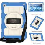For Samsung Galaxy Tab A9+ Silicone Hybrid PC Shockproof Tablet Case with Shoulder Strap(Azure Blue)