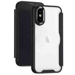 For iPhone X / XS RFID Blocking Adsorption Flip Leather Phone Case(Black)