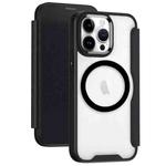 For iPhone 15 Pro Max MagSafe RFID Blocking Adsorption Flip Leather Phone Case(Black)