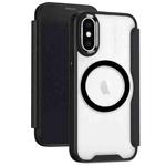 For iPhone XS MagSafe RFID Blocking Adsorption Flip Leather Phone Case(Black)