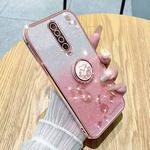 For Xiaomi Redmi K30 Gradient Glitter Immortal Flower Ring All-inclusive Phone Case(Pink)