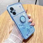 For Xiaomi Poco M5 4G Gradient Glitter Immortal Flower Ring All-inclusive Phone Case(Blue)