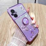For Xiaomi Poco M5 4G Gradient Glitter Immortal Flower Ring All-inclusive Phone Case(Purple)