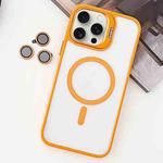 For iPhone 15 Pro Max MagSafe Acrylic Hybrid TPU Holder Phone Case with Lens film(Orange)