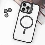 For iPhone 15 Pro MagSafe Acrylic Hybrid TPU Holder Phone Case with Lens film(Black)