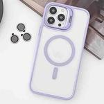 For iPhone 13 Pro MagSafe Acrylic Hybrid TPU Holder Phone Case with Lens film(Light Purple)