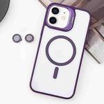For iPhone 12 MagSafe Acrylic Hybrid TPU Holder Phone Case with Lens film(Purple)