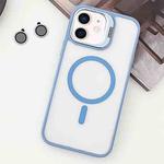 For iPhone 11 MagSafe Acrylic Hybrid TPU Holder Phone Case with Lens film(Light Blue)