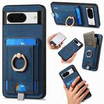 For Google Pixel 6 Retro Splitable Magnetic Card Bag Leather Phone Case(Blue)