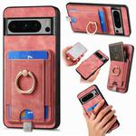 For Google Pixel 6 Pro Retro Splitable Magnetic Card Bag Leather Phone Case(Pink)