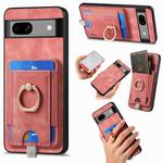 For Google Pixel 6A Retro Splitable Magnetic Card Bag Leather Phone Case(Pink)