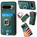 For Google Pixel 8 Pro Retro Splitable Magnetic Card Bag Leather Phone Case(Green)