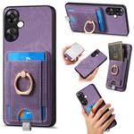 For OnePlus Nord CE3 Retro Splitable Magnetic Card Bag Leather Phone Case(Purple)