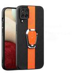 For Samsung Galaxy A22 4G Magnetic Litchi Leather Back Phone Case with Holder(Orange)