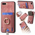 For OPPO A 7/ A12 Retro Splitable Magnetic Card Bag Leather Phone Case(Pink)