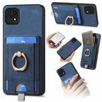 For OPPO A15 Retro Splitable Magnetic Card Bag Leather Phone Case(Blue)