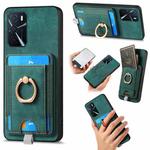 For OPPO A16 Retro Splitable Magnetic Card Bag Leather Phone Case(Green)