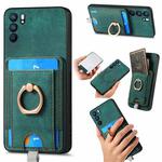 For OPPO Reno6 5G Retro Splitable Magnetic Card Bag Leather Phone Case(Green)