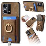 For OPPO Reno7 4G Retro Splitable Magnetic Card Bag Leather Phone Case(Brown)