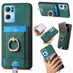 For OPPO Reno7 Pro 5G Retro Splitable Magnetic Card Bag Leather Phone Case(Green)