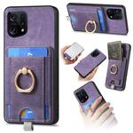 For OPPO Find X5 Retro Splitable Magnetic Card Bag Leather Phone Case(Purple)