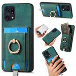 For OPPO Find X5 Pro Retro Splitable Magnetic Card Bag Leather Phone Case(Green)
