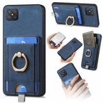 For OPPO A92S Retro Splitable Magnetic Card Bag Leather Phone Case(Blue)