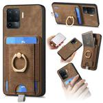 For OPPO F19 Pro Retro Splitable Magnetic Card Bag Leather Phone Case(Brown)