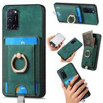 For OPPO A52/A72/A92 Retro Splitable Magnetic Card Bag Leather Phone Case(Green)