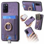 For OPPO A52/A72/A92 Retro Splitable Magnetic Card Bag Leather Phone Case(Purple)