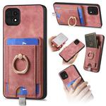For OPPO A72 5G Retro Splitable Magnetic Card Bag Leather Phone Case(Pink)