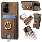 For OPPO F19 Pro+ Retro Splitable Magnetic Card Bag Leather Phone Case(Brown)