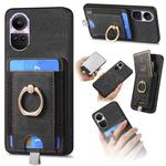 For OPPO Reno10 Pro Global Retro Splitable Magnetic Card Bag Leather Phone Case(Black)